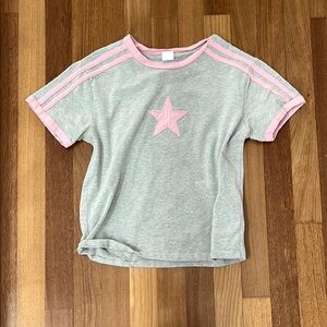 Gray and Pink Star Kids T-Shirt